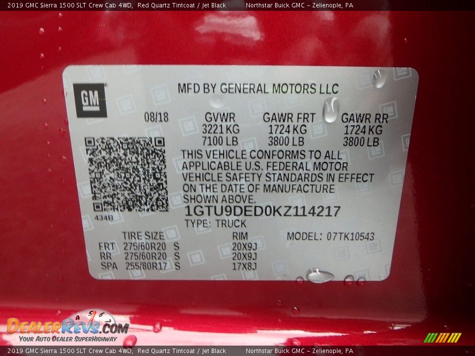 2019 GMC Sierra 1500 SLT Crew Cab 4WD Red Quartz Tintcoat / Jet Black Photo #14