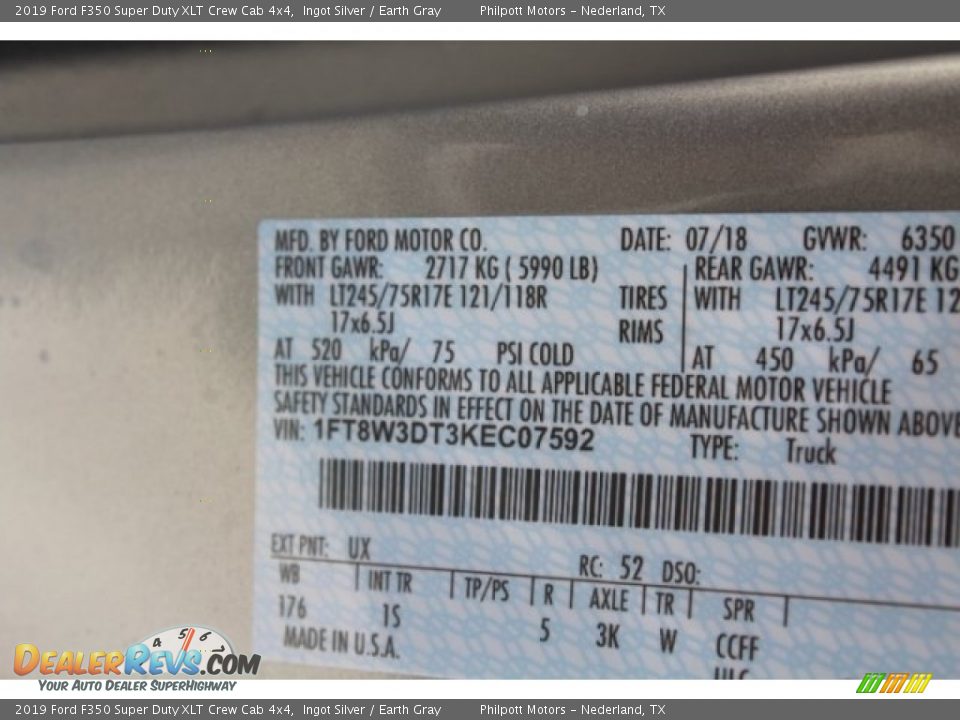 2019 Ford F350 Super Duty XLT Crew Cab 4x4 Ingot Silver / Earth Gray Photo #32
