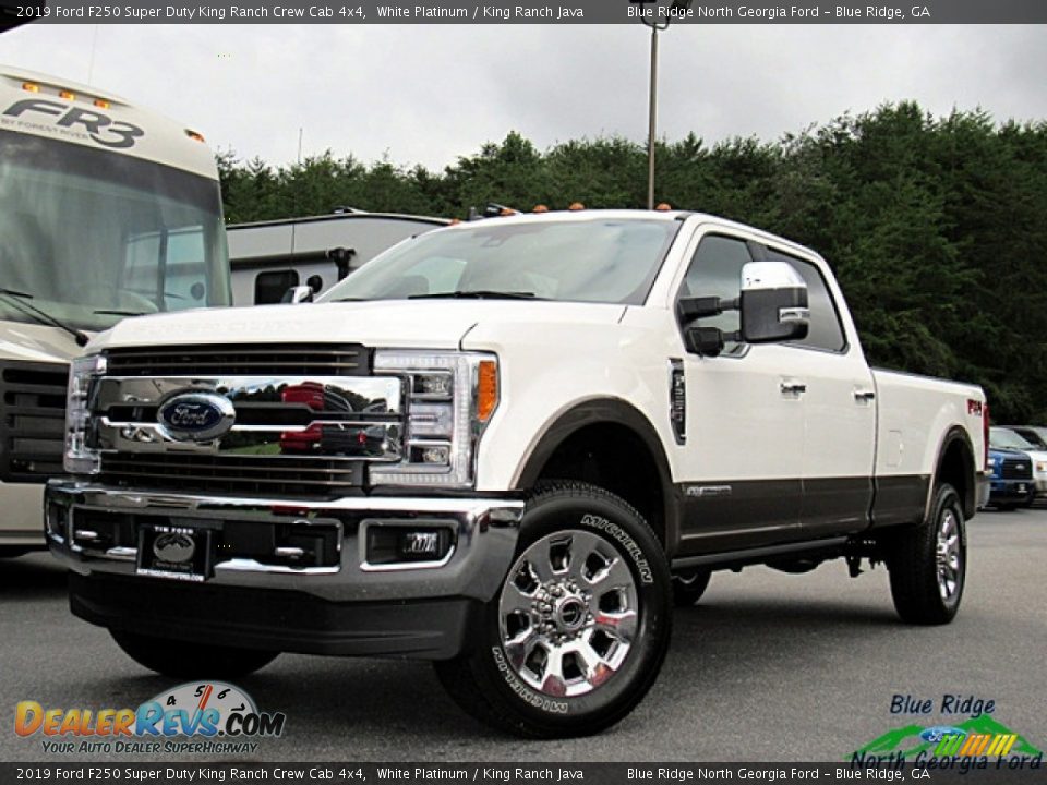 2019 Ford F250 Super Duty King Ranch Crew Cab 4x4 White Platinum / King Ranch Java Photo #1