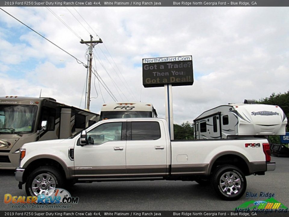 2019 Ford F250 Super Duty King Ranch Crew Cab 4x4 White Platinum / King Ranch Java Photo #2