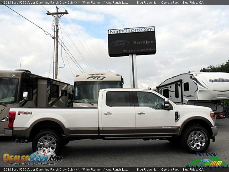 2019 Ford F250 Super Duty King Ranch Crew Cab 4x4 White Platinum / King Ranch Java Photo #6