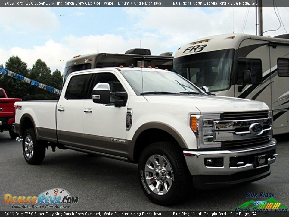 2019 Ford F250 Super Duty King Ranch Crew Cab 4x4 White Platinum / King Ranch Java Photo #7