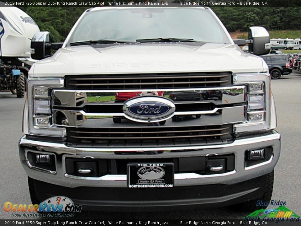 2019 Ford F250 Super Duty King Ranch Crew Cab 4x4 White Platinum / King Ranch Java Photo #8