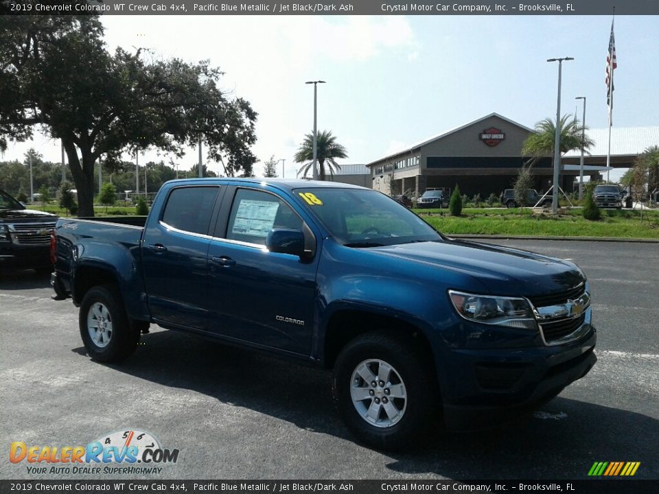 2019 Chevrolet Colorado WT Crew Cab 4x4 Pacific Blue Metallic / Jet Black/Dark Ash Photo #7