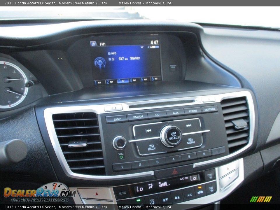 2015 Honda Accord LX Sedan Modern Steel Metallic / Black Photo #15
