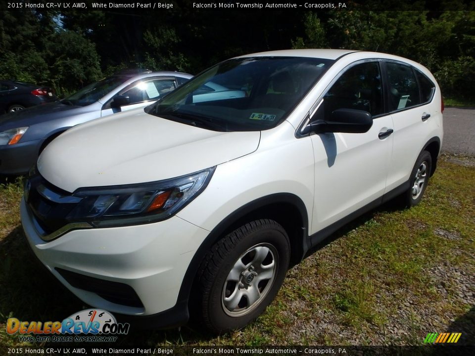 2015 Honda CR-V LX AWD White Diamond Pearl / Beige Photo #1