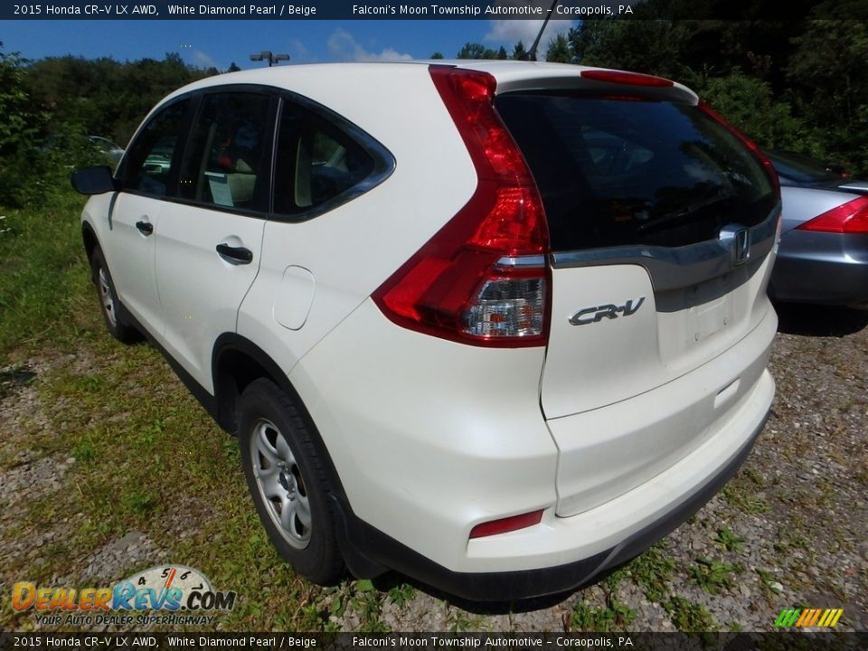 2015 Honda CR-V LX AWD White Diamond Pearl / Beige Photo #2