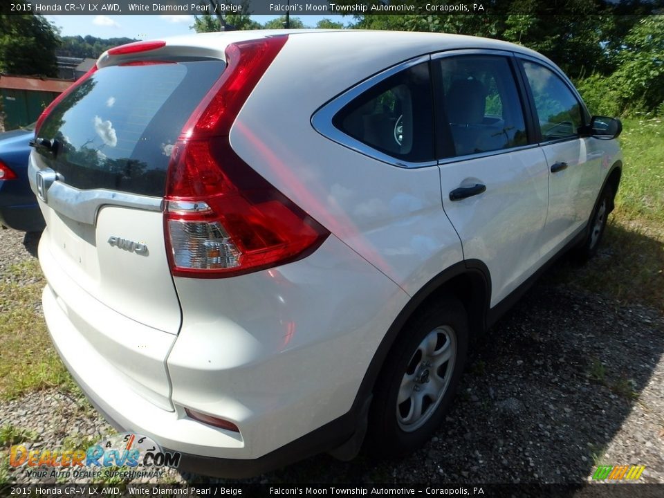2015 Honda CR-V LX AWD White Diamond Pearl / Beige Photo #3