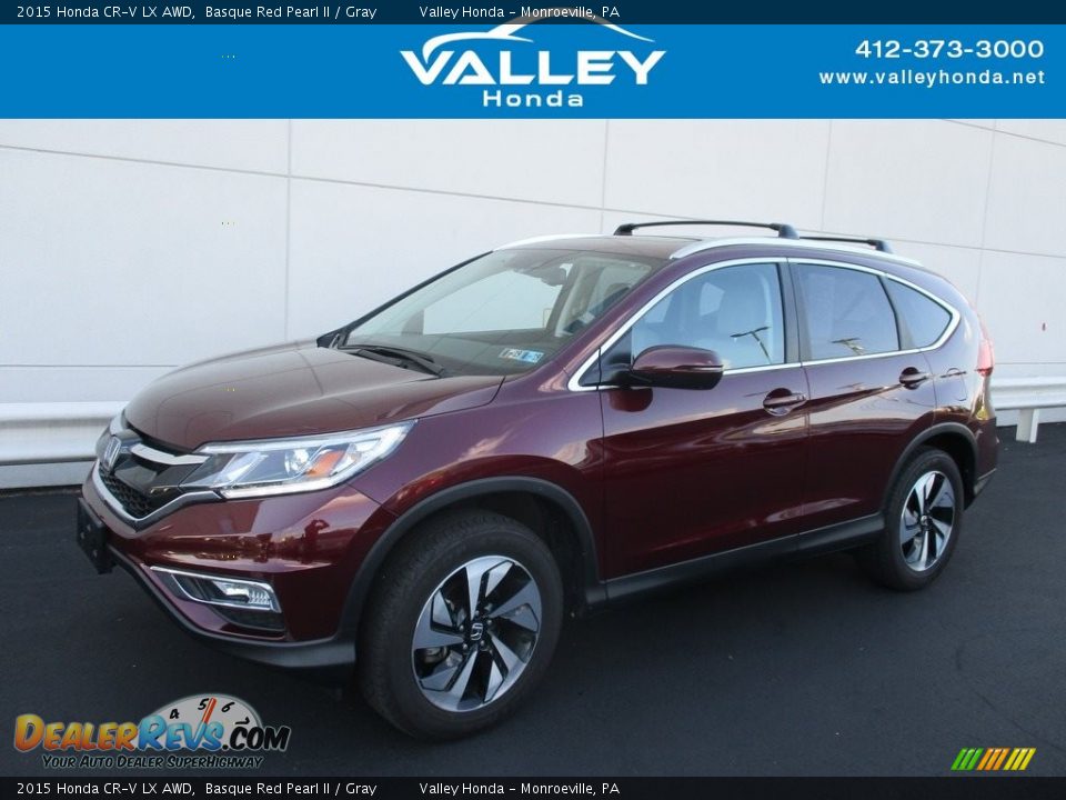 2015 Honda CR-V LX AWD Basque Red Pearl II / Gray Photo #1