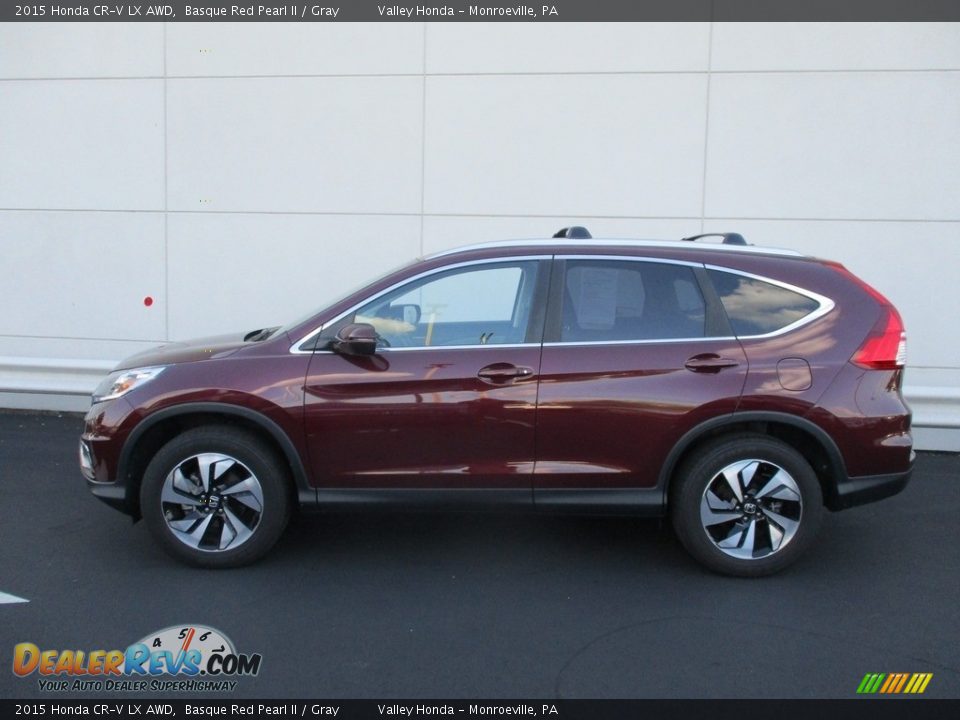 2015 Honda CR-V LX AWD Basque Red Pearl II / Gray Photo #2
