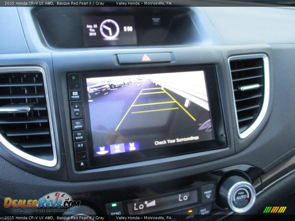 2015 Honda CR-V LX AWD Basque Red Pearl II / Gray Photo #17