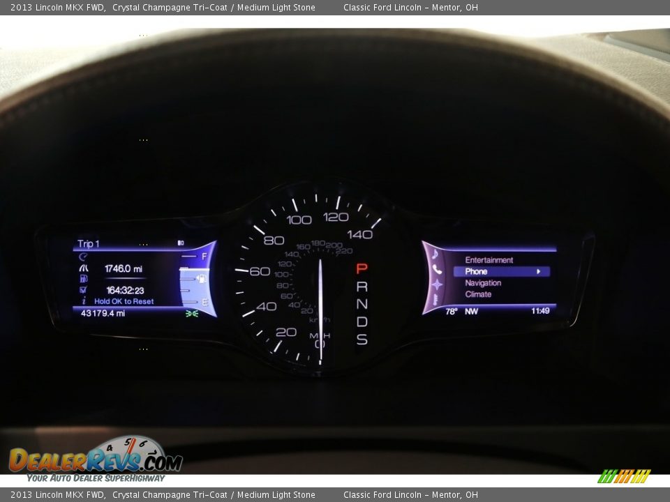 2013 Lincoln MKX FWD Crystal Champagne Tri-Coat / Medium Light Stone Photo #9