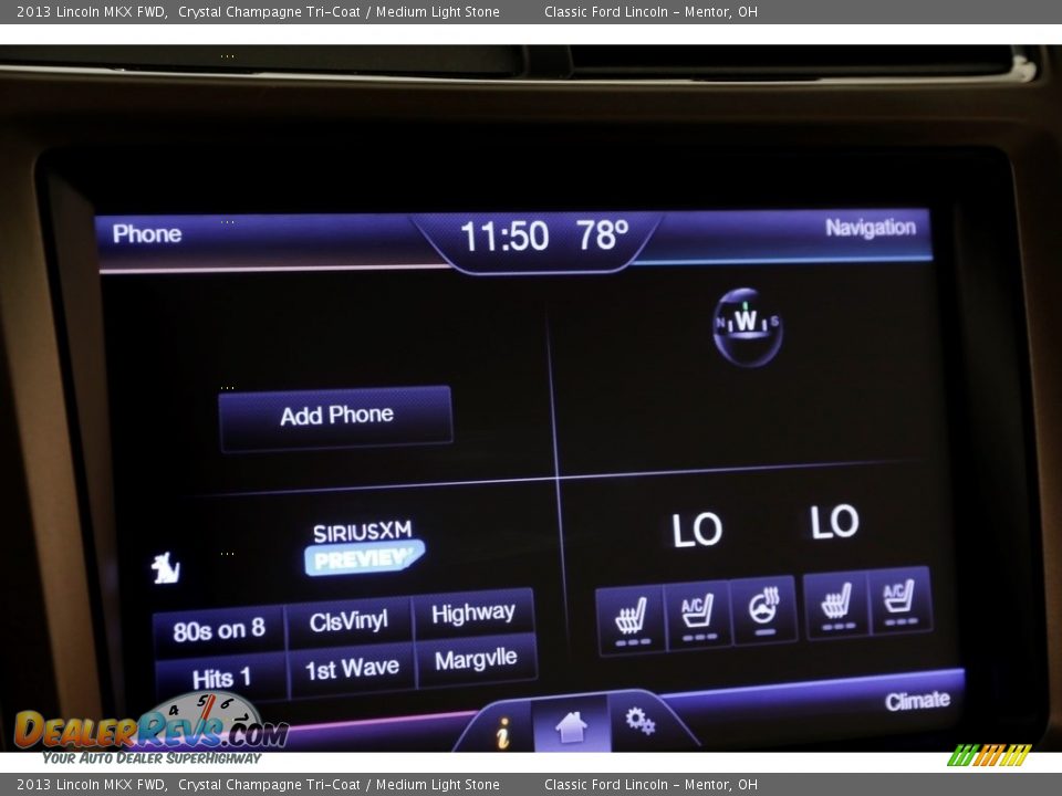 2013 Lincoln MKX FWD Crystal Champagne Tri-Coat / Medium Light Stone Photo #11