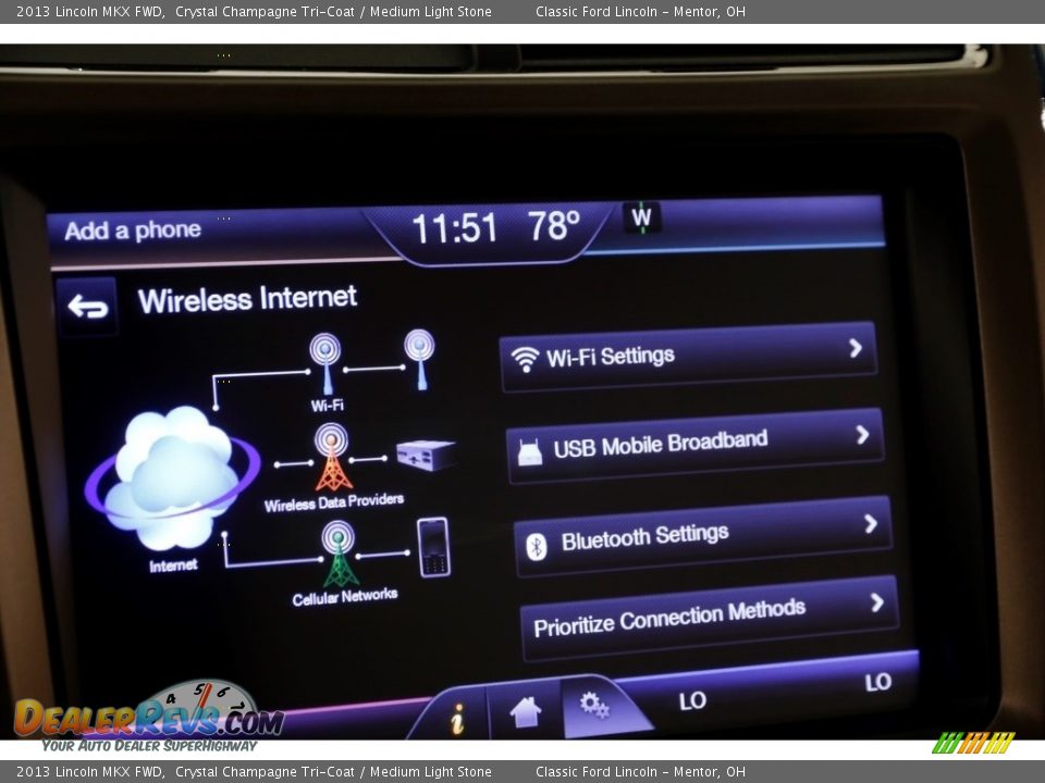 2013 Lincoln MKX FWD Crystal Champagne Tri-Coat / Medium Light Stone Photo #13