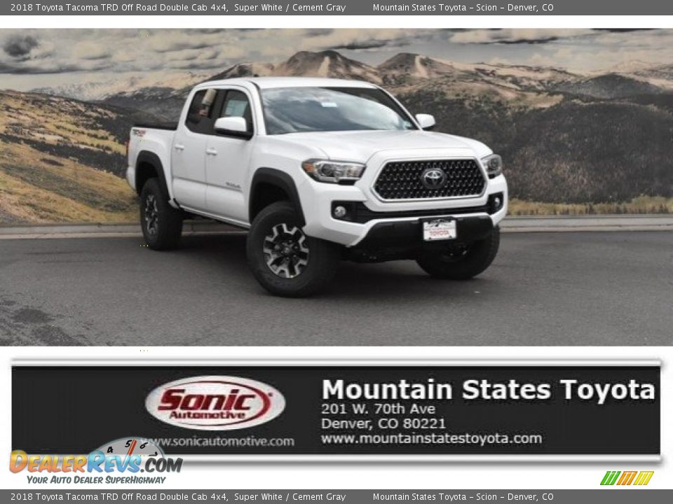 2018 Toyota Tacoma TRD Off Road Double Cab 4x4 Super White / Cement Gray Photo #1