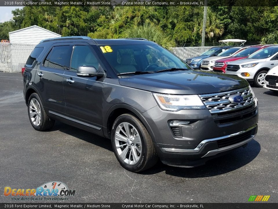 2018 Ford Explorer Limited Magnetic Metallic / Medium Stone Photo #7