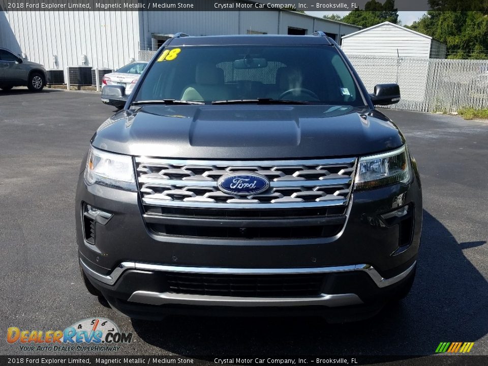 2018 Ford Explorer Limited Magnetic Metallic / Medium Stone Photo #8