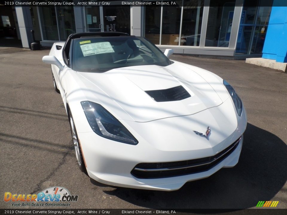 2019 Chevrolet Corvette Stingray Coupe Arctic White / Gray Photo #3