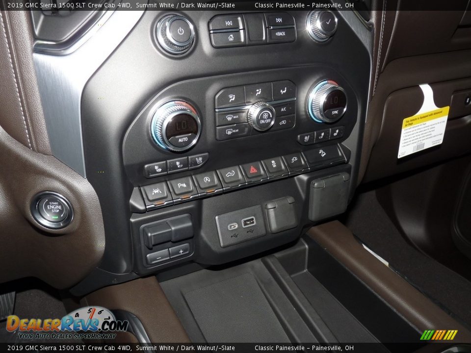 2019 GMC Sierra 1500 SLT Crew Cab 4WD Summit White / Dark Walnut/­Slate Photo #10
