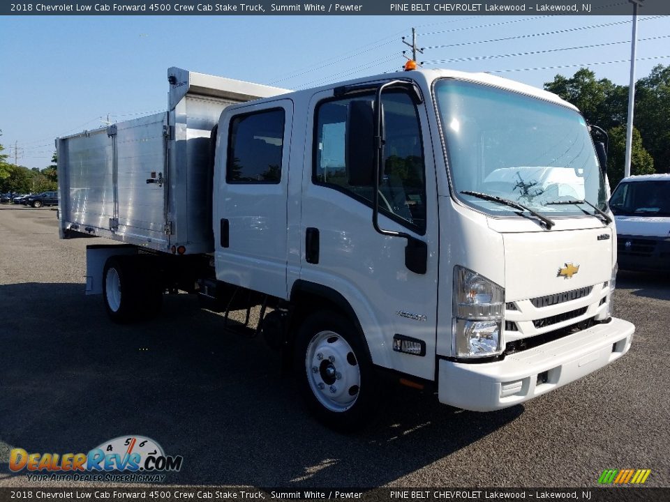 2018 Chevrolet Low Cab Forward 4500 Crew Cab Stake Truck Summit White / Pewter Photo #1