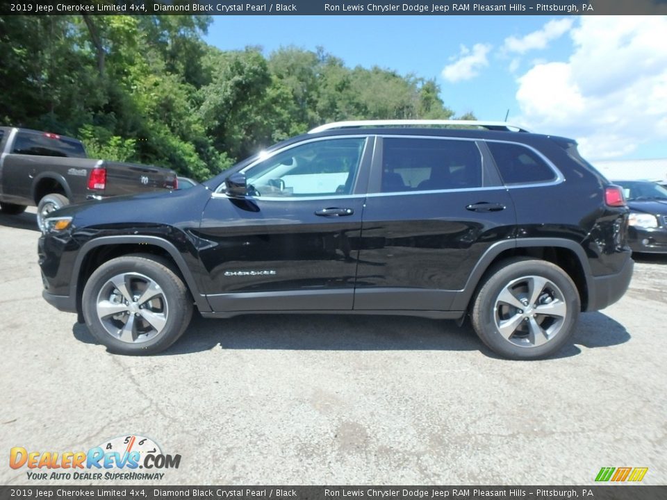 Diamond Black Crystal Pearl 2019 Jeep Cherokee Limited 4x4 Photo #2