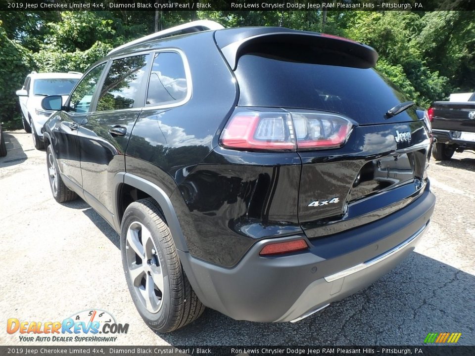 2019 Jeep Cherokee Limited 4x4 Diamond Black Crystal Pearl / Black Photo #3