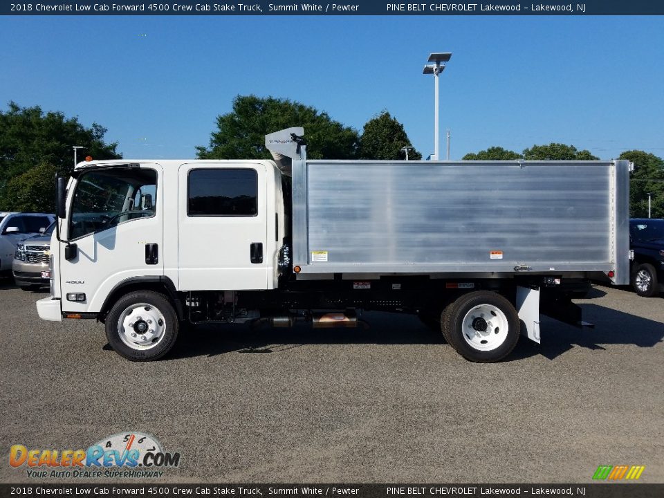 2018 Chevrolet Low Cab Forward 4500 Crew Cab Stake Truck Summit White / Pewter Photo #3