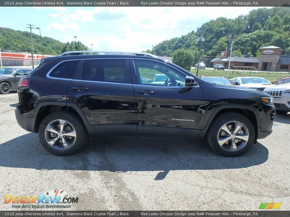 2019 Jeep Cherokee Limited 4x4 Diamond Black Crystal Pearl / Black Photo #6
