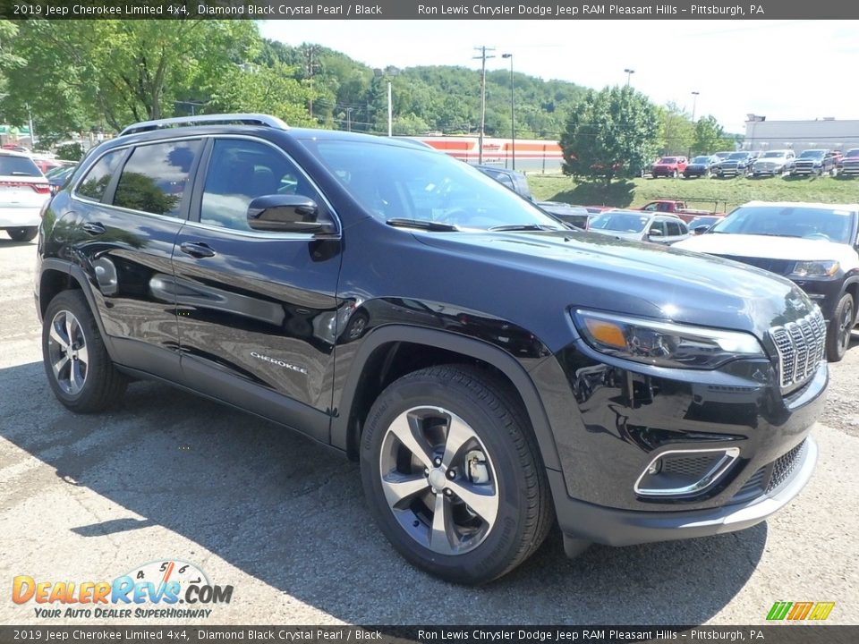 2019 Jeep Cherokee Limited 4x4 Diamond Black Crystal Pearl / Black Photo #7