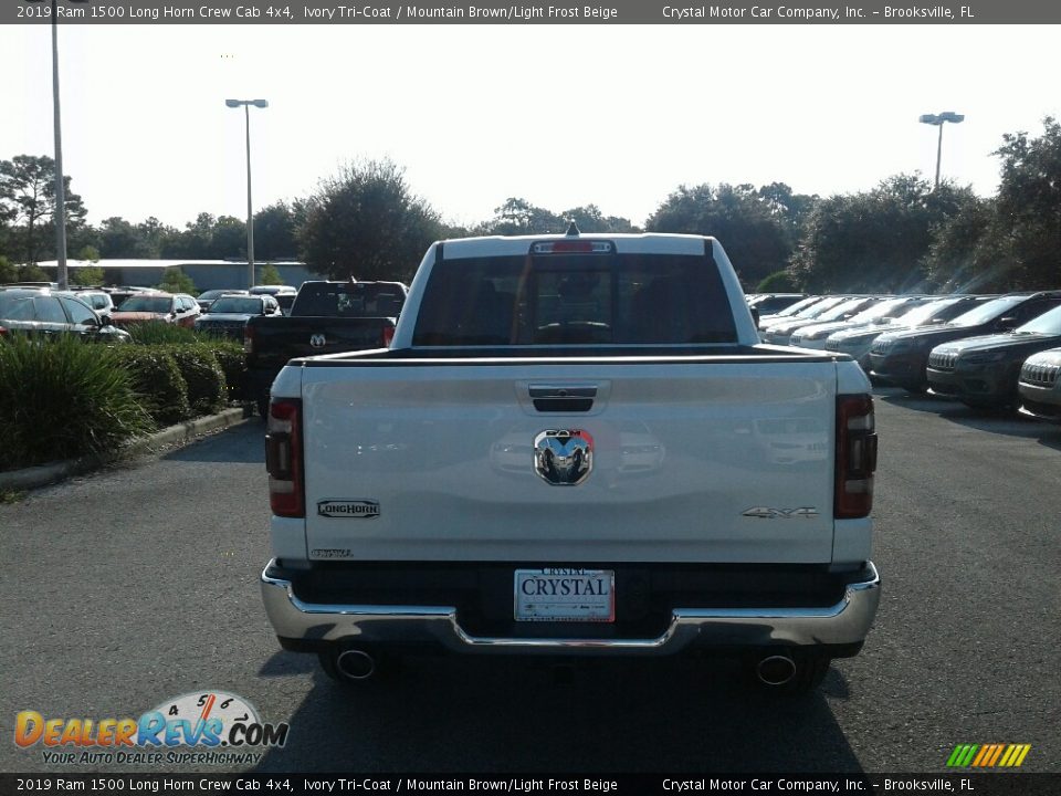 2019 Ram 1500 Long Horn Crew Cab 4x4 Ivory Tri–Coat / Mountain Brown/Light Frost Beige Photo #4