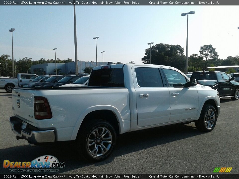 2019 Ram 1500 Long Horn Crew Cab 4x4 Ivory Tri–Coat / Mountain Brown/Light Frost Beige Photo #5