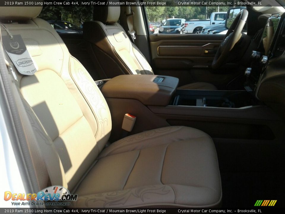 2019 Ram 1500 Long Horn Crew Cab 4x4 Ivory Tri–Coat / Mountain Brown/Light Frost Beige Photo #12