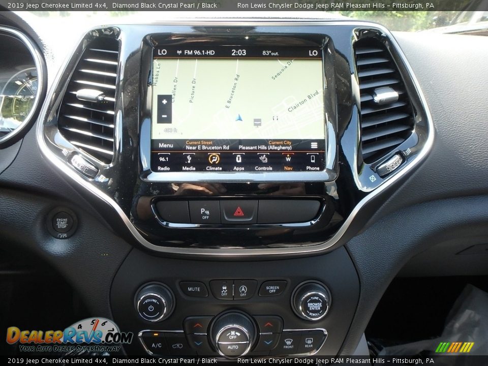 2019 Jeep Cherokee Limited 4x4 Diamond Black Crystal Pearl / Black Photo #17