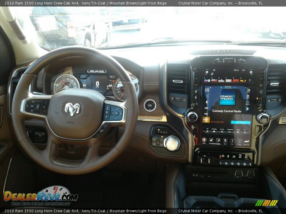 2019 Ram 1500 Long Horn Crew Cab 4x4 Ivory Tri–Coat / Mountain Brown/Light Frost Beige Photo #13