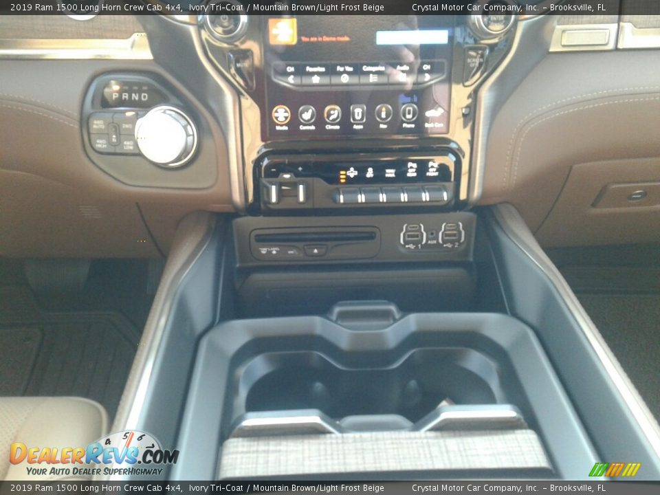 2019 Ram 1500 Long Horn Crew Cab 4x4 Ivory Tri–Coat / Mountain Brown/Light Frost Beige Photo #16