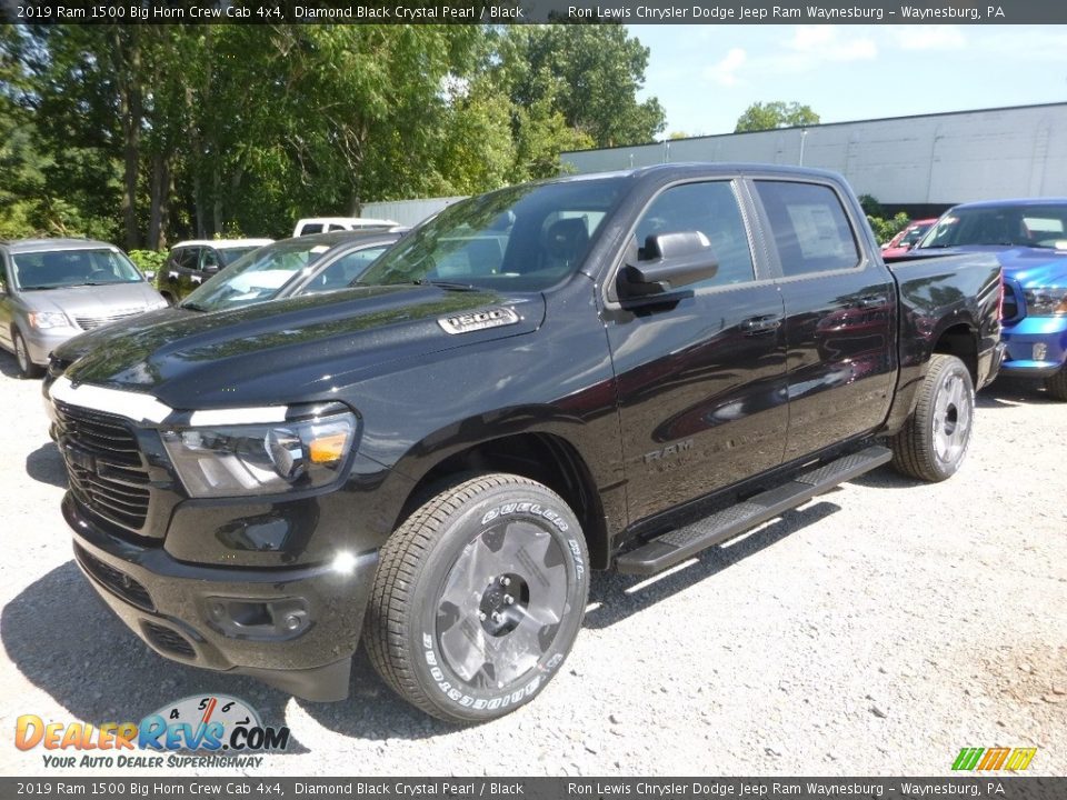 2019 Ram 1500 Big Horn Crew Cab 4x4 Diamond Black Crystal Pearl / Black Photo #1