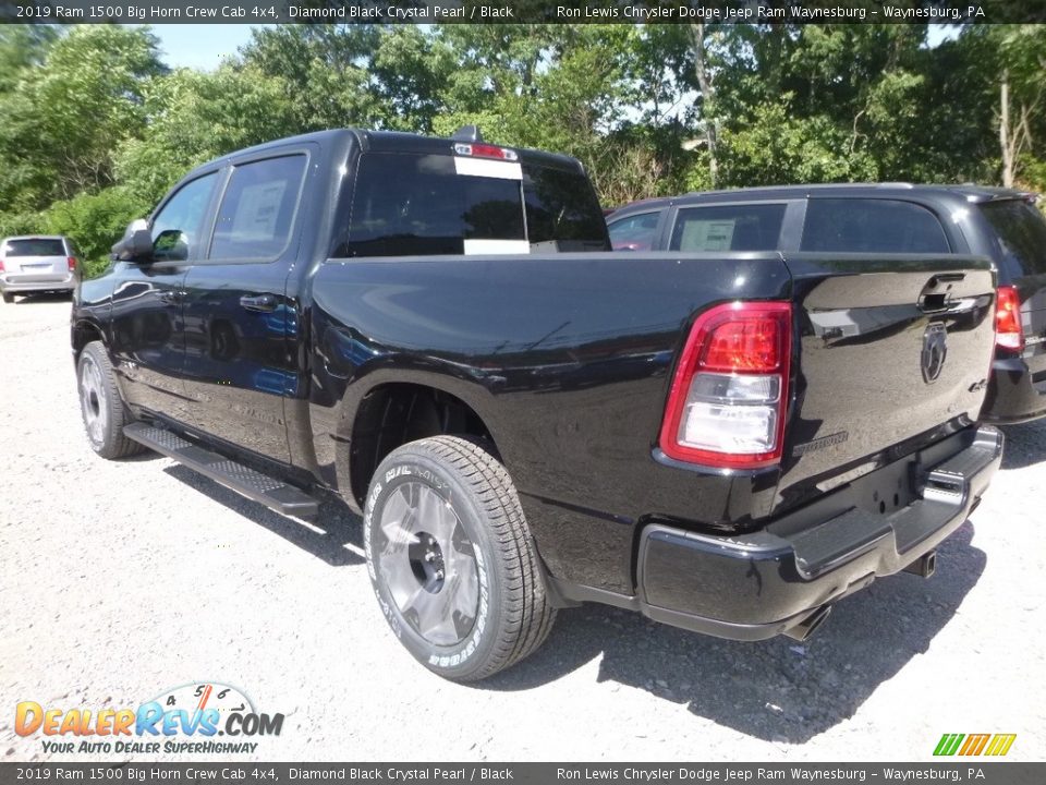2019 Ram 1500 Big Horn Crew Cab 4x4 Diamond Black Crystal Pearl / Black Photo #3