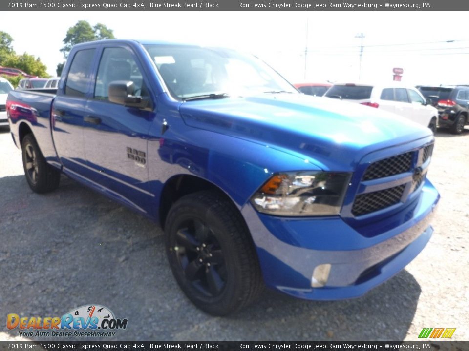 2019 Ram 1500 Classic Express Quad Cab 4x4 Blue Streak Pearl / Black Photo #6