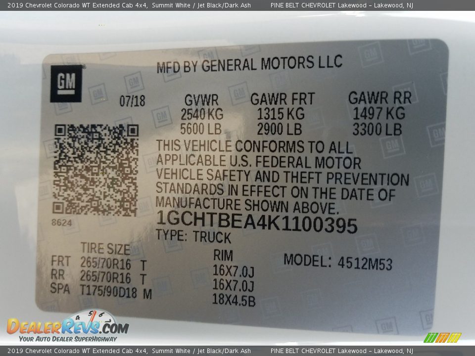 2019 Chevrolet Colorado WT Extended Cab 4x4 Summit White / Jet Black/Dark Ash Photo #9