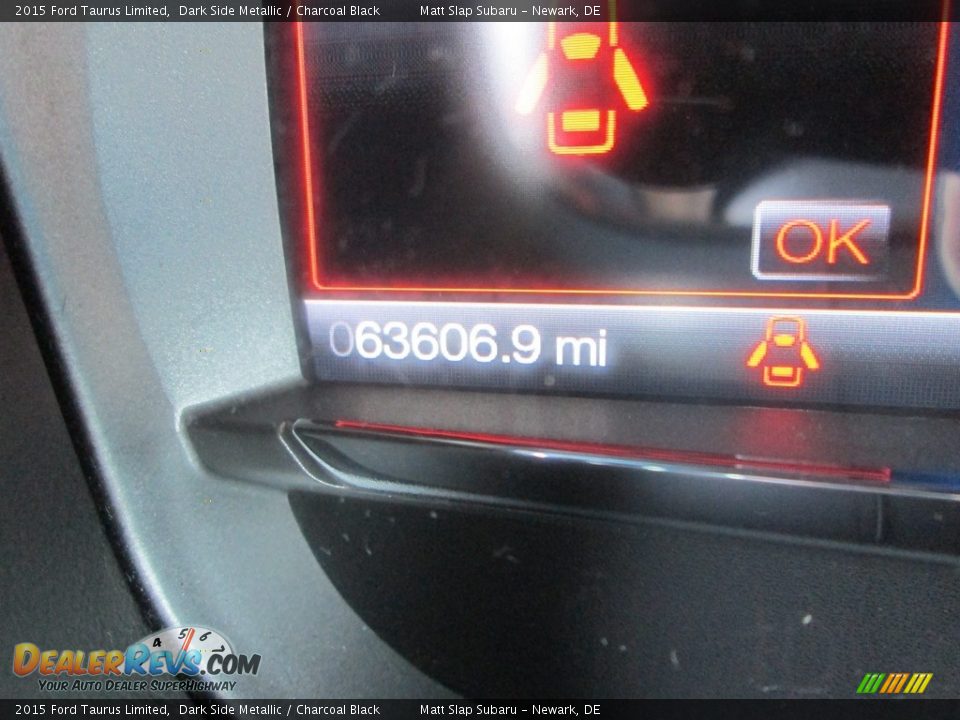 2015 Ford Taurus Limited Dark Side Metallic / Charcoal Black Photo #28