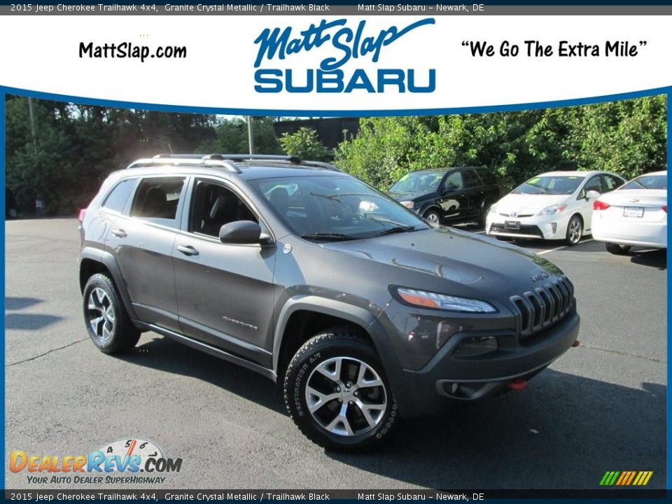 2015 Jeep Cherokee Trailhawk 4x4 Granite Crystal Metallic / Trailhawk Black Photo #1