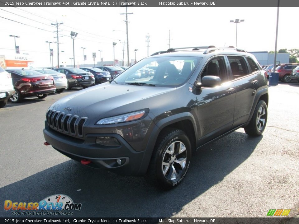 2015 Jeep Cherokee Trailhawk 4x4 Granite Crystal Metallic / Trailhawk Black Photo #2