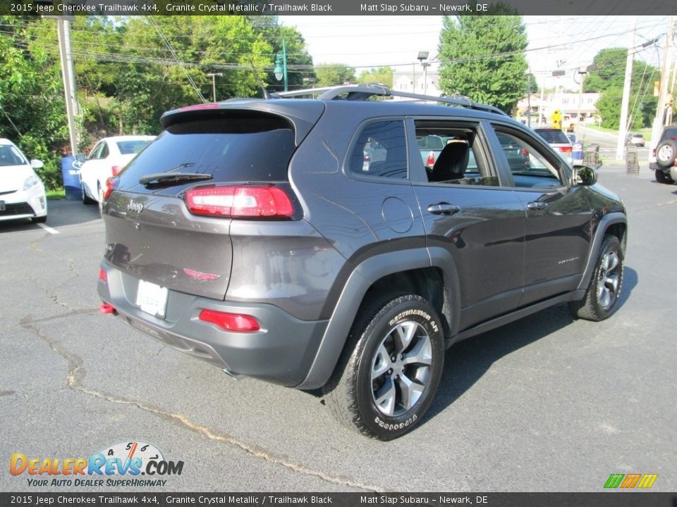 2015 Jeep Cherokee Trailhawk 4x4 Granite Crystal Metallic / Trailhawk Black Photo #6