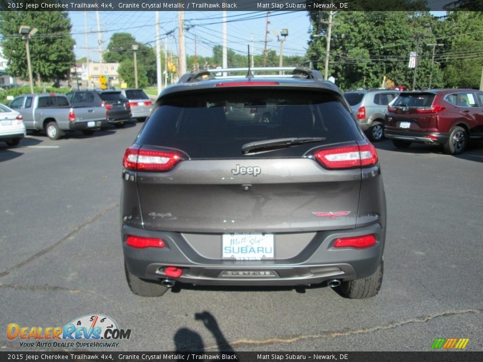 2015 Jeep Cherokee Trailhawk 4x4 Granite Crystal Metallic / Trailhawk Black Photo #7