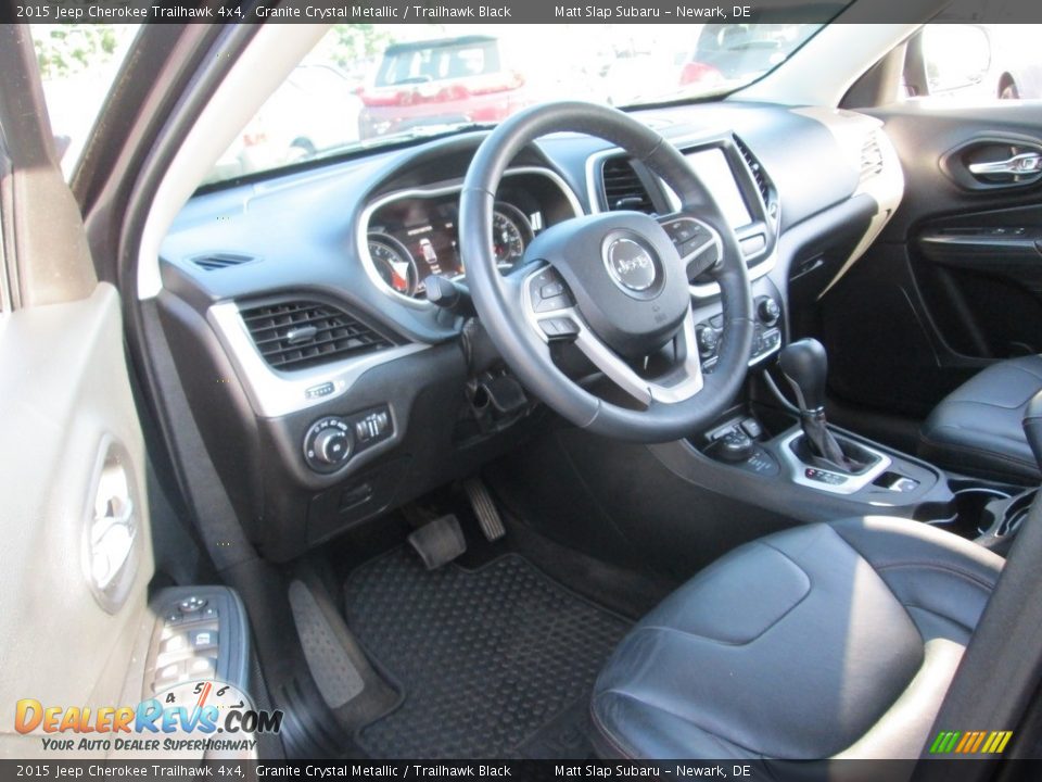 2015 Jeep Cherokee Trailhawk 4x4 Granite Crystal Metallic / Trailhawk Black Photo #12