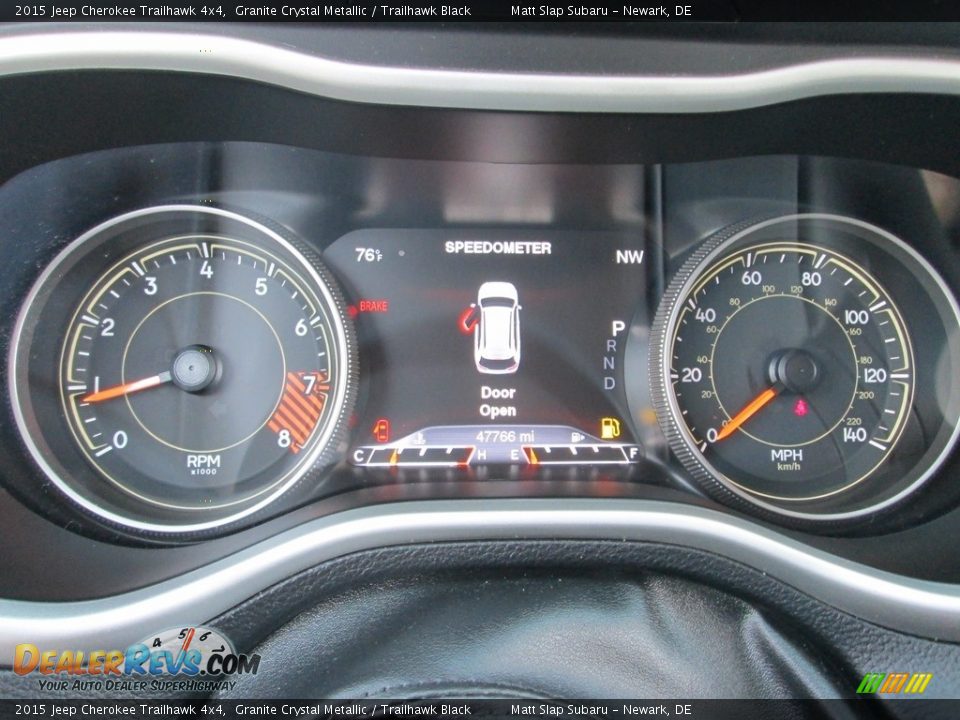 2015 Jeep Cherokee Trailhawk 4x4 Granite Crystal Metallic / Trailhawk Black Photo #27