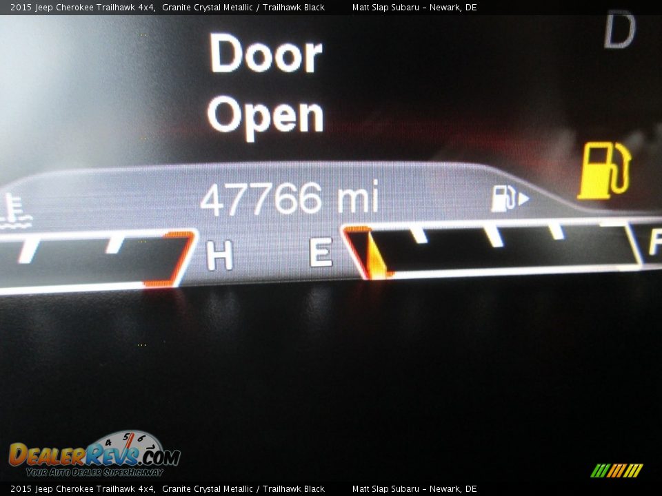 2015 Jeep Cherokee Trailhawk 4x4 Granite Crystal Metallic / Trailhawk Black Photo #28