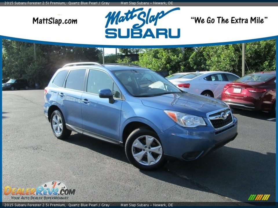 2015 Subaru Forester 2.5i Premium Quartz Blue Pearl / Gray Photo #1