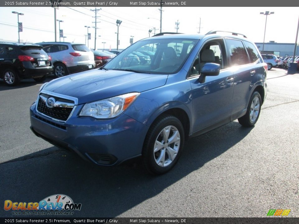 2015 Subaru Forester 2.5i Premium Quartz Blue Pearl / Gray Photo #2