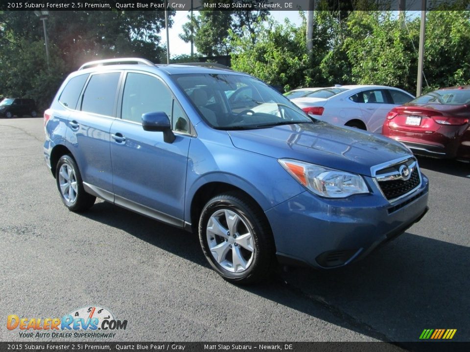 2015 Subaru Forester 2.5i Premium Quartz Blue Pearl / Gray Photo #4